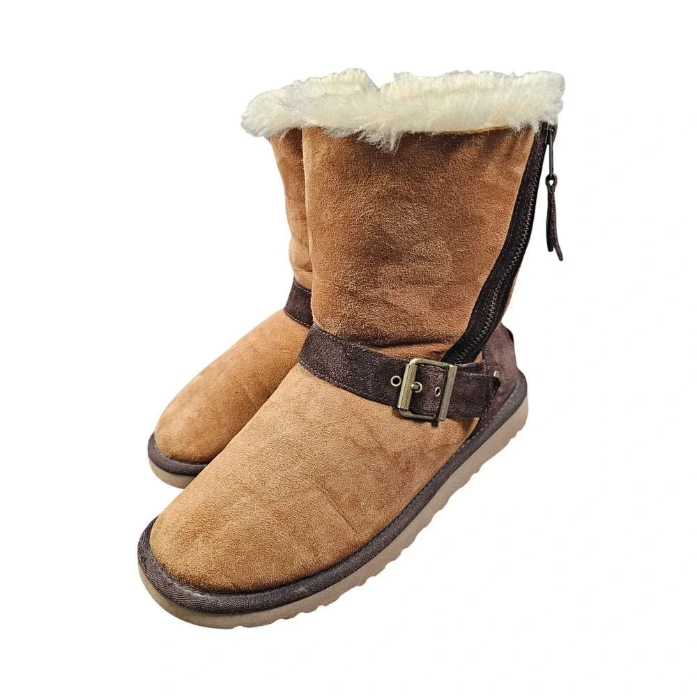 UGG Australia Blaise Womens Size 8 Classic Shearling Zip Boots 1003888 Chestnut